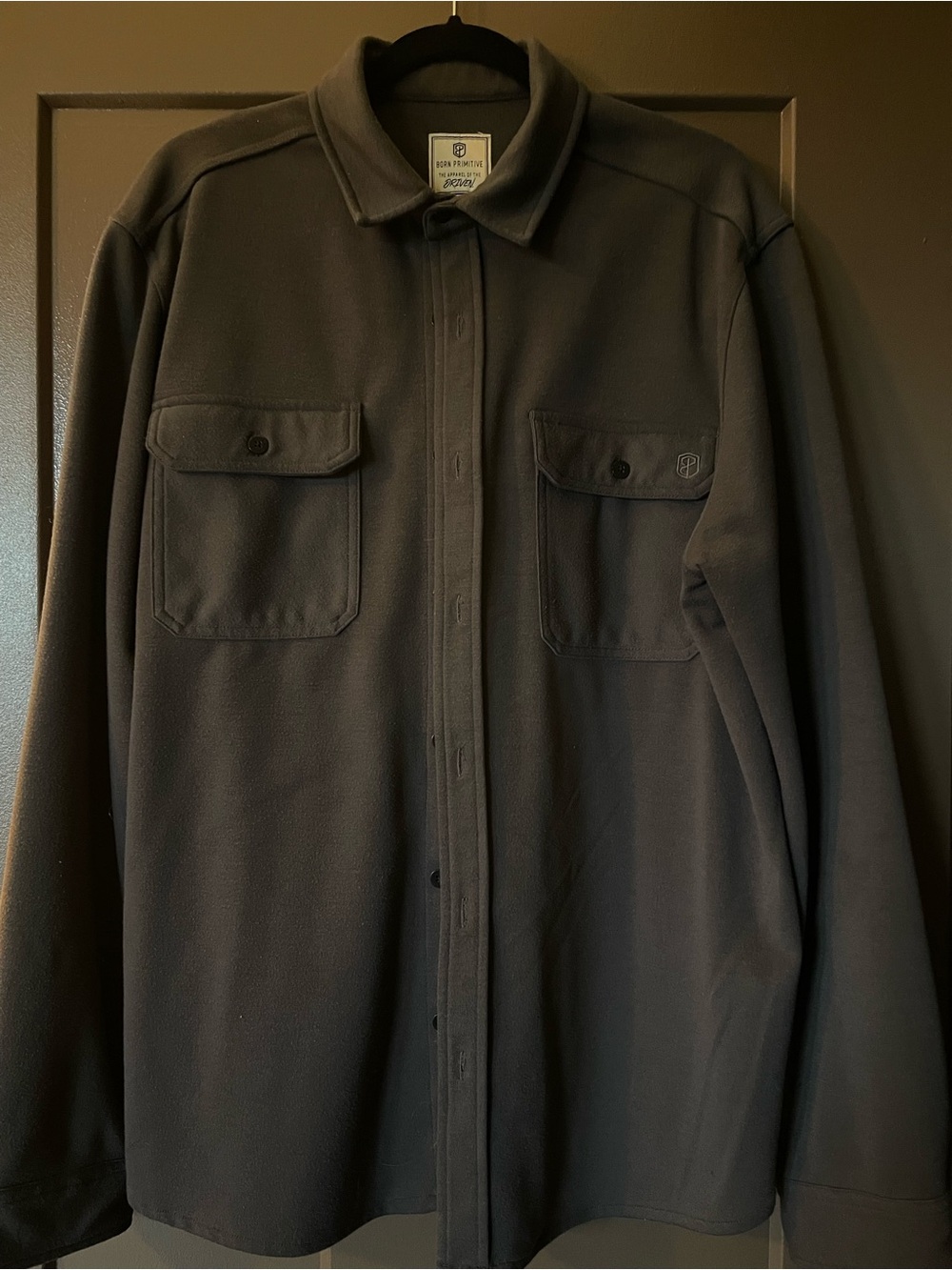 Born Primitive Men's Charcoal Button-Up Shirt Jacket